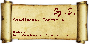 Szedlacsek Dorottya névjegykártya