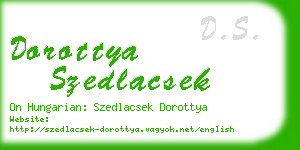 dorottya szedlacsek business card